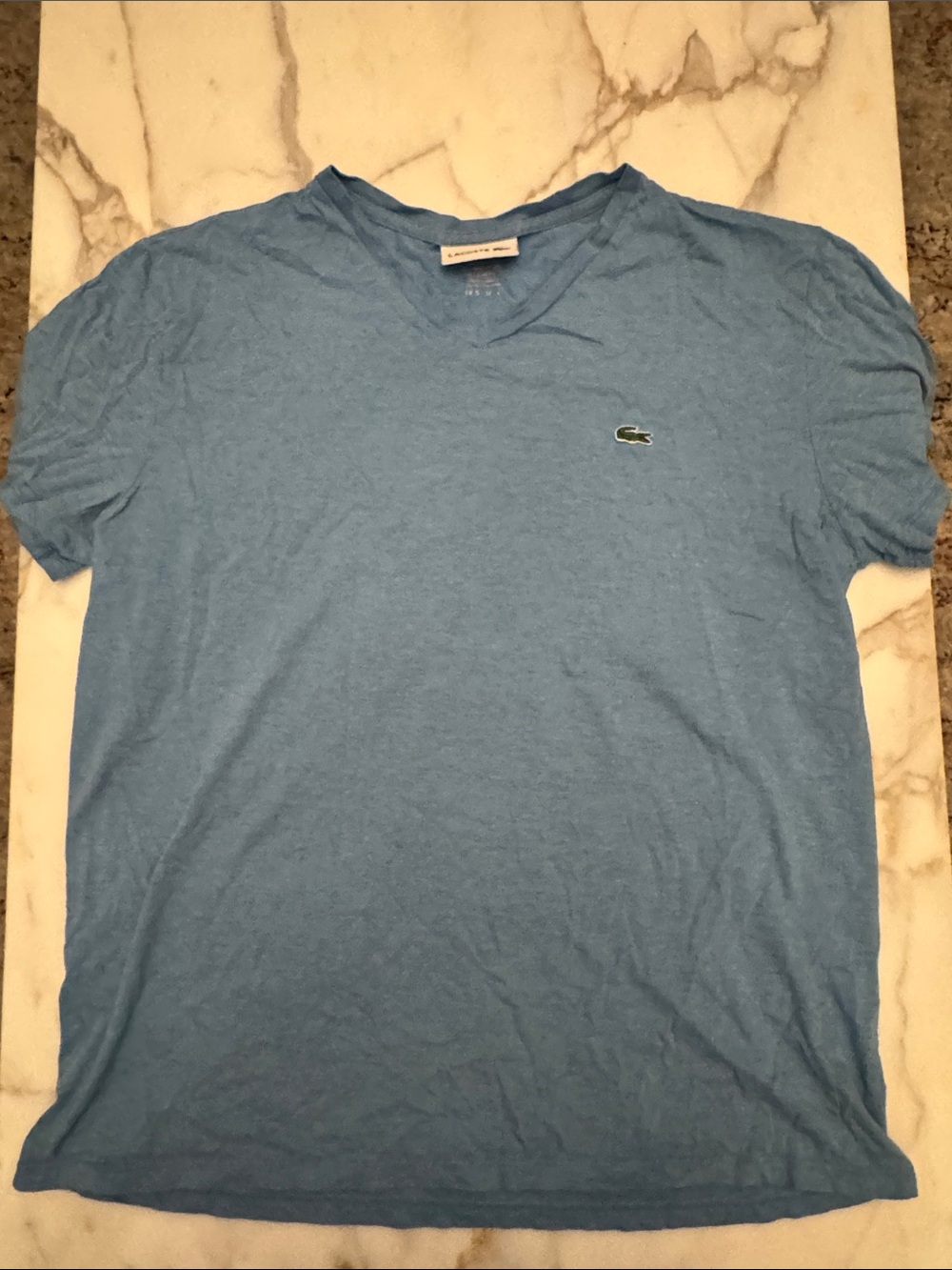Lacoste Men’s Sky Blue V-Neck Tee